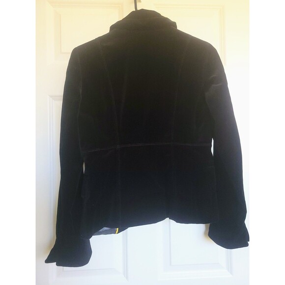 J.Crew Black Bell Sleeve Blazer Women's Size 2 Vintage Style 60s Mod Cotton - Picture 2 of 5